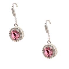 Silver Light Rose Rhinestone Round Earrings For Wedding Rose Drop Earrings Jewelry For Party, Pink Rhinestone Earrings In Cubic Zirconia, Pink Round Crystal Earrings For Formal Occasions, Pink Crystal Rhinestone Earrings For Wedding, Pink Rhinestone Earrings For Formal Occasions, Rose Drop Earrings For Wedding, Rose Dangle Earrings For Wedding, Formal Pink Rhinestone Earrings, Pink Crystal Earrings For Formal Occasions