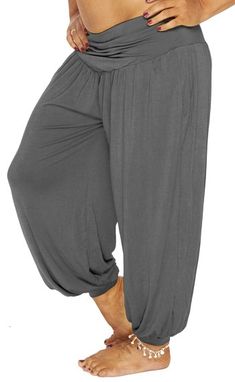 Comfy Stretch Harem Pants - GREY Black Harem Pants, Slouchy Pants, Leggings Plus Size, Zumba Dance, Harem Trousers, Ali Baba, Dance Pants, Weekend Wear, Plain Black