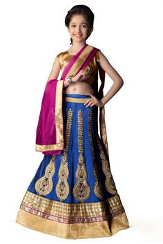 Product Name Girl's - Blue, Pink And Golden Heavy Work - Lehnga / Half Saree - Gilr's Party And Wedding Collection Lehnga Set For Special Occasions Product Code LEH-WEDD-1044-16 SKU 50015 Material Brocade, Net, Jacquard, Lycra Color Blue, Pink and Golden Work Embroidery work, Patch work, Stone work, Jari work, Jardoshi work Style Designer, Traditional, Fashionable Occasion Wedding, Mahendi, Sangeet, Party Items included Semi Stitched Lehnga Skirt, Ready to Stitch Blouse Material and half saree P Girls Lehenga, Sari Lehenga, Kids Lehenga Choli, Lehenga Style Saree, Bollywood Party, Kids Lehenga, Blue Lehenga, Wedding Clothing, Lehenga Style