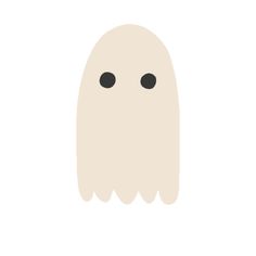 a white ghost with black eyes