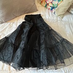 Black Vintage Underskirt. Never Been Worn. Size Small Black Tiered Skirt Petticoat For Summer, Elegant Black Petticoat For Spring, Elegant Black Tiered Petticoat, Black Stretch Petticoat For Spring, Black Spring Petticoat, Gladiator Costumes, Good Girl Perfume, Two Piece Loungewear, Grey Two Piece