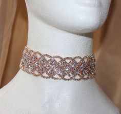 Stunning choker with a beautiful shine. The choker has a long extension so you can be adjusted to fit perfectly around your neck. Give your outfit a little sparkle with this perfect trading choker. This rhinestone choker comes in gold topaz as shown, rose gold, gold ab silver, and black diamond.  This listing is for 1 piece This rhinestone trim is 1 1/4'' wide and 10'' long with a 5'' extension. Item ships in 3-5 business days. If you have any questions please let us know we are here to help. Th Gold Jewelry Bridal, Rose Gold Choker, Diamond Flower Pendant, Pineapple Necklace, Choker Black, Gold Necklace Indian, Bridal Choker, Gold Necklace Indian Bridal Jewelry, Gold Topaz