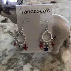 Francesca’s- 4th Of July Earrings Nwt Ideal To Be Festive This Coming 4th Of July! Nickel Free Dangle Jewelry For 4th Of July, 4th Of July Dangle Earrings For Gift, Handmade Dangle Earrings For 4th Of July, 4th Of July Gift Dangle Earrings, Patriotic Silver Dangle Earrings, Silver Dangle Patriotic Earrings, 4th Of July Earrings, Patriotic Nickel-free Jewelry For 4th Of July, Earrings Color