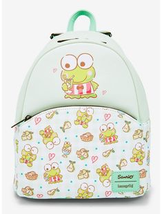 Loungefly Keroppi Snacks Mini Backpack Lisa Frank Backpack, Hot Topic Sanrio, Sanrio Backpack, Sanrio Merch, Hello Kitty Keroppi, Sanrio Bags, Sanrio Bag, Sanrio Plush