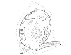 the floor plan for a circular house