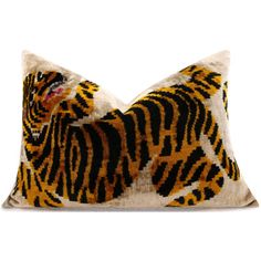 a pillow with a tiger pattern on it