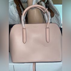 Cute And Unused! Extra Straps In Bag! Elegant Blush Bag With Top Carry Handle, Elegant Blush Satchel For Shopping, Elegant Blush Satchel With Detachable Handle, Elegant Blush Satchel For Daily Use, Elegant Blush Tote Bag, London Bag, London Bags, Radley London, Bag Lady