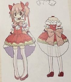 an image of anime character paper dolls on a piece of paper that is cut out to look like they are wearing clothes