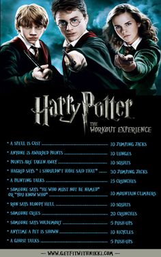 the poster for harry potter's workout experience