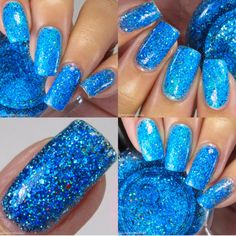 Glitter Polish, Image Nails, Glitter Bomb, Shades Of Light Blue, Nails Today, Beauty Tips For Glowing Skin, Primrose Oil, Indie Nail Polish