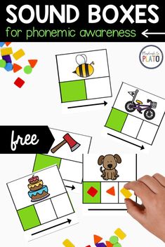 sound boxes for phonicic awareness with free printables and pictures to help kids learn