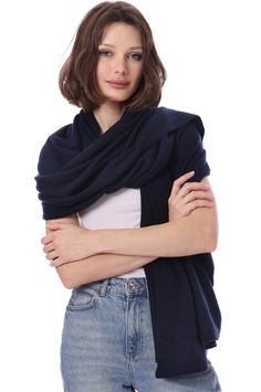 This one size best seller is THE perfect gift for any girl on-the-go. Our Blankie Wrap is our wear-everywhere multi-use wardrobe staple. Whether you wear it as a scarf, a wrap, a shawl, or as a blanket on chilly days (or cold planes!), make the Blankie your bestie! Product Specifications: 100% Cashmere One Size Dry Clean or Hand Wash Measurements (Inches) Total Length 78 Total Width 33 Versatile Winter Layering Wraps, Versatile Winter Wraps For Layering, Versatile Shawl For Fall Layering, Blue Fall Shawl, Chic Winter Layering Wraps, Chic Winter Layering Wrap, Chic Winter Wraps For Layering, One Size Cashmere Shawl Wrap, Cashmere Scarves For Fall