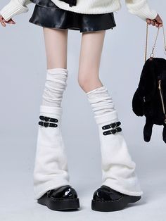 The price is for a pair of leg warmers and a pair of socks only, others are not included. Harajuku Style White Leg Warmers For Fall, White Harajuku Socks For Winter, White Harajuku Style Winter Socks, Casual Leg Warmers For Cosplay In Winter, White Harajuku Bottoms For Winter, White Harajuku Style Bottoms For Winter, White Harajuku Knee-high Leg Warmers, Harajuku Style White Knee-high Leg Warmers, White Harajuku Style Knee-high Leg Warmers