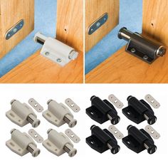 four different types of door handles and latches