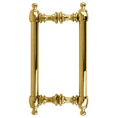 an antique style brass towel rail on a white background