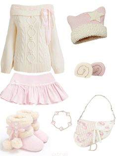 Softie Winter Outfits, Pink Ethereal Aesthetic Outfit, Fashion Everyday Outfits, Cute Soft Outfits Aesthetic, Pastel Outfits Ideas, Cute Pastel Pink Outfits, Cute Outfits Pink Pastel, Cute Clothes Pastel, Cute Pink Sweaters