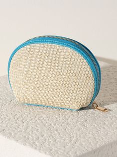 Shiraleah Amalfi Cosmetic Pouch, Ivory - FINAL SALE ONLY Beige Travel Coin Purse Pouch, Travel Beige Pouch Coin Purse, Woven Cream Clutch For Everyday, Cream Woven Clutch For Everyday Use, Natural Color Pouch Clutch For Travel, Natural Pouch Clutch For Travel, Natural Woven Clutch For Travel, Woven Travel Pouch, Natural Handwoven Travel Pouch