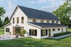 this is an artist's rendering of a farmhouse style home