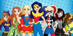 the dc super hero girls are standing together