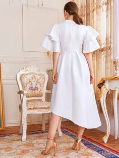 Women's Formal Dresses, Summer Evening Dress, Confirmation Dresses, Modest Formal Dresses, Dresses Shein, High Fashion Dresses, Old Fashion Dresses, Asymmetrical Hem Dress, Dresses Trendy