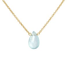 "Dainty, delicate and so feminine aquamarine necklace! It is made to add a gentle accent to your beauty, for every day to wear and sparkle. For a special gift for wife on 19th Anniversary or on March Birthstone. M A T E R I A L S: * natural aquamarine * metal of your choice: ✔ 14k Gold Filled ✔ 14k Rose Gold Filled ✔ Sterling Silver * 14k Solid Gold available too! (without stones at the clasp) * accented with tiny aquamarines at the chain ends * comes in our branded gift box along with a descrip Briolette Necklace For May Birthstone Gift, Light Blue Drop Jewelry For Gift, Aquamarine Necklace For Anniversary, Light Blue Birthstone Necklace For Anniversary, Anniversary Birthstone Drop Necklaces, Anniversary Birthstone Drop Necklace, Blue Briolette Necklace For Anniversary, Light Blue Gemstone Necklace For Anniversary, Light Blue Pendant Necklace For Anniversary