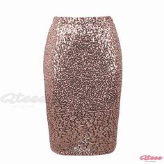 Qteee - Stylish Solid Color Sequin Midi Skirt for Party and Banquet, Shimmering High-Waisted Pencil Skirt High Waist Pencil Skirt For Party, Party Pencil Mini Skirt, Summer Party Stretch Pencil Skirt, Stretch Pleated Skirt For Party, Stretch High Waist Pencil Skirt For Party, High Waist Stretch Pencil Skirt For Party, Party Season Pencil Skirt For Party, Summer Party Pencil Skirt, Glamorous Mini Skirt For Party