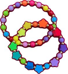 Playful Multicolor Jewelry With Star Charm, Playful Multicolor Star-shaped Jewelry, Multicolor Star-shaped Beaded Bracelets For Friendship, Adjustable Multicolor Beaded Bracelets With Star Charm, Casual Multicolor Star-shaped Jewelry, Casual Multicolor Star-shaped Bracelets, Casual Multicolor Star Bracelets, Star Bracelets, Rainbow Candy