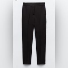 New With Tags Black Stripped Zara Stretch Pants For Office, Zara Stretch Office Pants, Zara Classic Black Pants, Zara Stretch Dress Pants For Work, Zara Classic Fitted Dress Pants, Zara Black Tapered Leg Pants, Zara Black Business Casual Dress Pants, Zara Black Dress Pants For Business Casual, Zara Elastane Pants For Workwear