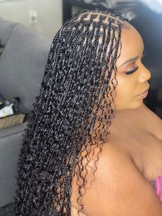 Deep Curly - Fula Beauty Cornrow Curly Ends, Deep Wave Braids, Small Goddess Braids, Goddess Braids Black, Short Deep Wave, Wave Braids, Corn Rows, Messy Braids