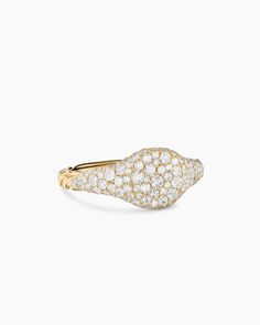 David Yurman | Petite Pavé Pinky Ring in 18K Yellow Gold, 7mm New York City At Night, Pinky Rings For Women, Diamond Pinky Ring, Holiday Lookbook, Cognac Diamonds, City At Night, Women's Rings, Rare Gemstones, Diamonds And Gold