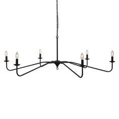 A grand statement piece, this French industrial-inspired, candelabra-style chandelier features slim lines of antique iron and tapered bobeches all around. This piece is compatible with sloped ceilings. French Industrial, Outdoor Table Settings, Desk And Chair Set, Antique Iron, Traditional Chandelier, Lexington Furniture, Elk Lighting, Liberty Furniture, Gold Chandelier