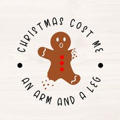 a wooden sign that says christmas cost me, and has a ginger in the middle