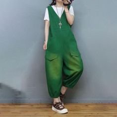 Comfortable, One of Kind. Jumpsuits online shop,|One Size|Summer|Hand Wash|Black|Ginger|Dark Green|Red|Female|Loose|Pullover|Solid Color|Ninth Pants/Skirts|Pocket|Denim|Street Cheap Green Sleeveless Overalls, Cheap Sleeveless Overalls With Button Closure, Green Corroded Modern Overalls, Ginger Female, Green Jumpsuits, Black Ginger, Ginger Red, 90s Casual, Pants Skirts