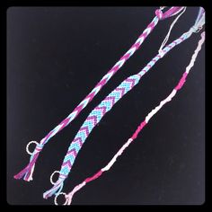 Friendship Bracelets Handmade Set Of 3! Sweet Little Bracelets! Purples,Blues,Pink!! Lobster Claw Silver Plate Closure. Measure 6 1/2-7 1/2 In Length Great Gift!! Teen Happy Poshing! Cute Pink Hypoallergenic Friendship Bracelets, Playful Pink Friendship Bracelets, Cute Purple Friendship Bracelets, Pink Beaded Friendship Bracelets, Casual Pink Wristlet As Gift, Casual Pink Wristlet For Gift, Playful Handmade Pink Friendship Bracelets, Playful Handmade Pink Friendship Bracelet, Playful Purple Friendship Bracelets