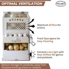 an info sheet describing how to use the bottom shelf for pots and containers with instructions