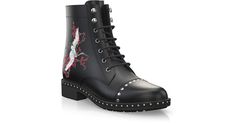 Combat Boots 3600 Lace Up Ankle Boots, Metallic Accents, Women Lace, New Shoes, Order Now, Combat Boots, Ankle Boots, Black Leather, For Free