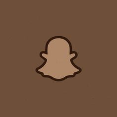 a brown snap icon is shown in the middle of an image with a white outline on it