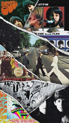 the beatles collage has been altered to look like it is being used as a poster