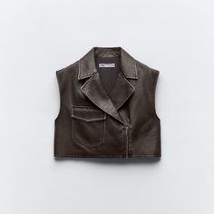 Leather Cropped Vest. Never Been Worn Cropped Vest, Zara Jackets, Black And Brown, Jackets For Women, Jackets & Coats, Zara, Leather, Women Shopping, Black