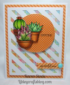 a card with a potted cactus on it