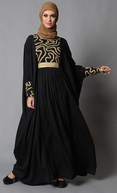 Eastessence presents Gold embroidered accents kaftan style eid abaya dress available only at eastessence. Gold Floor-length Abaya For Evening, Elegant Gold Floor-length Thobe, Gold Floor-length Abaya, Elegant Gold Abaya, Gold Embroidered Floor-length Abaya, Gold Floor-length Abaya With Gold Embroidery, Gold Floor-length Thobe For Eid, Elegant Gold Maxi Length Abaya, Long Sleeve Abaya With Dabka Work For Evening