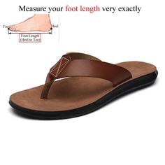 SPECIFICATIONS Summer Men Casual PU Leather Slippers Flip Flops Beach Shoes Slipper Sandals Chanclas Hombre Klapki Brand Name: Sanzoog Shoes Type: Flip Flops Applicable Place: Outside Origin: Mainland China Season: Summer Upper Material: PU Fit: Fits true to size, take your normal size Model Number: 1A100458 Lining Material: Cow Suede Item Type: Slippers Department Name: Adult Outsole Material: Rubber Heel Height: Flat (≤1cm) Style: Concise Pattern Type: Solid Leather Flat Flip Flops For Beach Season, Casual Leather Flip Flops For Beach Season, Brown Single Toe Strap Flip Flops For Beach Season, Brown Flip Flops For Outdoor Spring Use, Brown Slip-on Flip Flops For Outdoor, Brown Non-slip Flip Flops For Vacation, Leather Toe Post Flip Flops For Beach Season, Brown Outdoor Slippers For Summer, Brown Slippers For Outdoor Summer Use