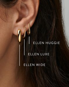 Our best-selling huggies just got an upgrade. The Ellen Wide Huggie Earrings in Sterling Silver feature a bold alternative to their thin huggie counterparts. Crafted with elevated materials designed to last, these everyday earrings make a subtle and stylish statement. Metal Sterling Silver Why Sterling Silver? Our Sterling Silver collection features elevated styles to wear time and time again. With a base of both pure silver and copper, Sterling Silver provides a precious yet affordable option t Huggie Earrings Silver, School Jewelry, Hammered Earrings, Demi Fine Jewelry, Green Peridot, Silver Prices, Huggie Earrings, Friend Birthday Gifts, Everyday Earrings