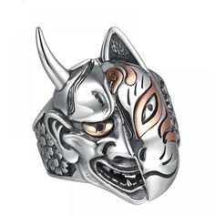 Sterling Silver Devil Skull Face Steampunk - https://lordsteampunk.com/sterling-silver-devil-skull-face-steampunk/ Price: 126.00 & FREE Shipping #pinterest Jealous Women, Warrior Ring, Gothic Engagement Ring, Japanese Jewelry, Dragon Bracelet, Sterling Silver Mens Rings, Skull Face