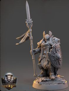 battle brother champion. Winged-helm Knight with flagged spear and shield Knight With Spear, Knight With Shield, Spear Knight, Knight's Helmet, Spear And Shield, Dragon Miniatures, Royal Guard, Miniature Toys, Tabletop Games