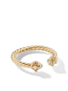 Find DAVID YURMAN 18kt Yellow Renaissance Diamond Ring on Editorialist. 18kt yellow gold pavé-set diamonds totalling 0.06 carats ring: 2.3mm To ensure the shine and polish of your David Yurman piece, wash with a little non-bleach, soapy water and wipe clean with a soft cloth. Normal everyday use and external agents may reduce the lustre of gemstones and gold surfaces. To maintain, use specific, non-abrasive products specially meant for cleaning jewellery. Yurman Ring, Diamond Ring Gold, David Yurman Jewelry, Ring Stack, Twisted Band, Bracelets Gold Diamond, Gold Band Ring, Designer Jewellery