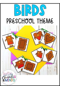 the birds preschool theme is shown with pictures of them