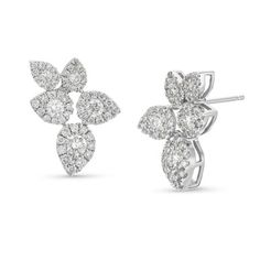 Elegant Leaf Cluster Diamond Earrings totaling 1.33 carats of brilliant round diamonds. Lush teardrop clusters resemble leaves in this exquisite design, combining nature-inspired beauty with sophistication. Diamonds Direct, Exquisite Design, Nature Inspired, Round Diamonds, Lush, Diamond Earrings, Nature Inspiration, Jewelry Accessories, Diamonds