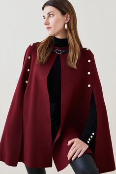 Military Knit Cape | Karen Millen Ladies Capes, Knitted Cape, Capes For Women, Stay Classy, Karen Millen, Fashion Face, Cosplay Costumes, Women Fashion, The Future