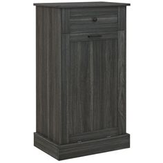 an image of a wooden cabinet with drawers on the top and bottom shelf in dark wood